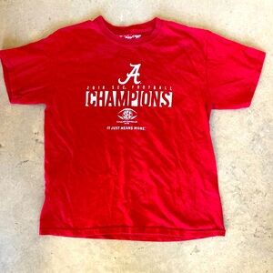 University of Alabama youth tea size medium 2018 national championship shirt.